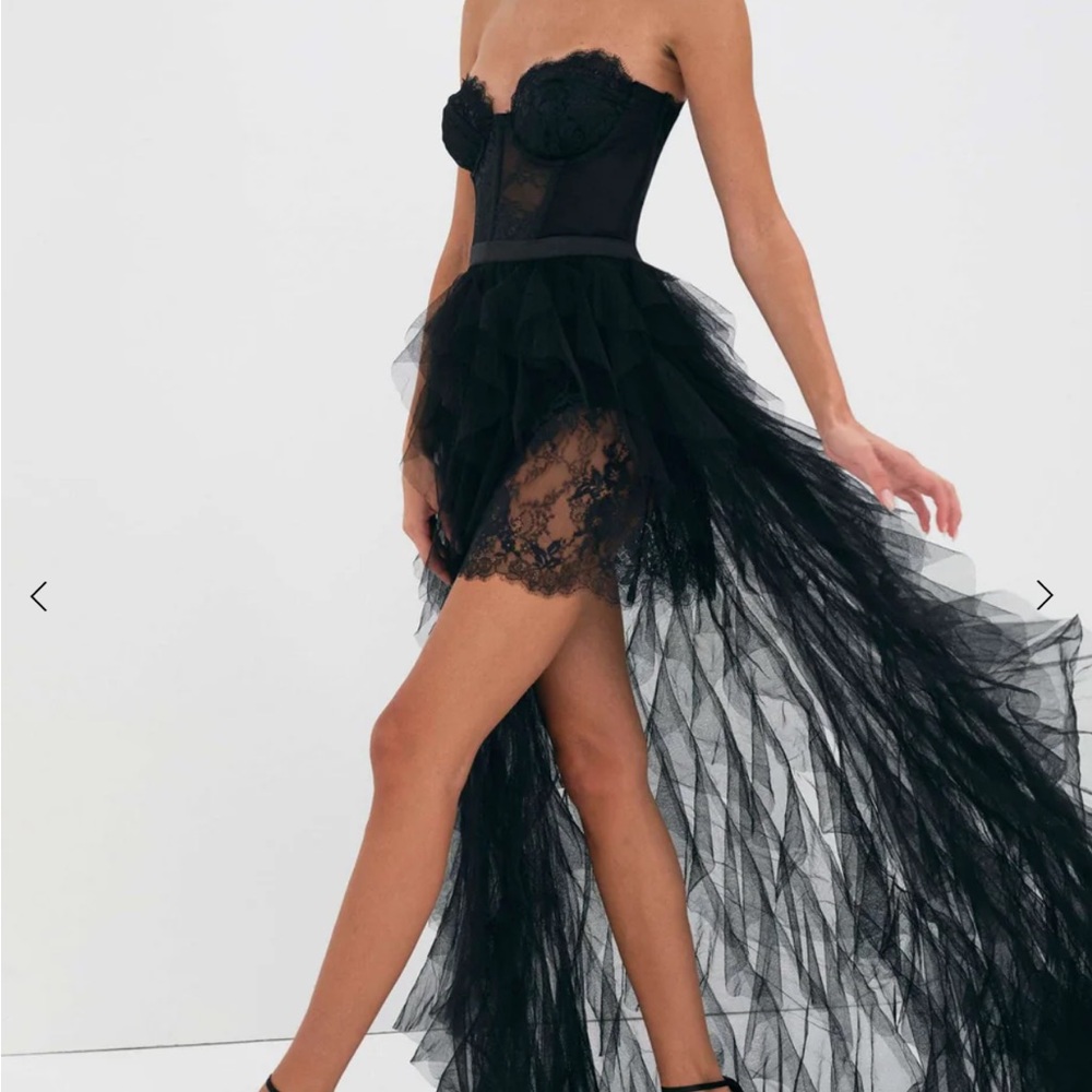 For Love And Lemons Black High Low Lace Dress